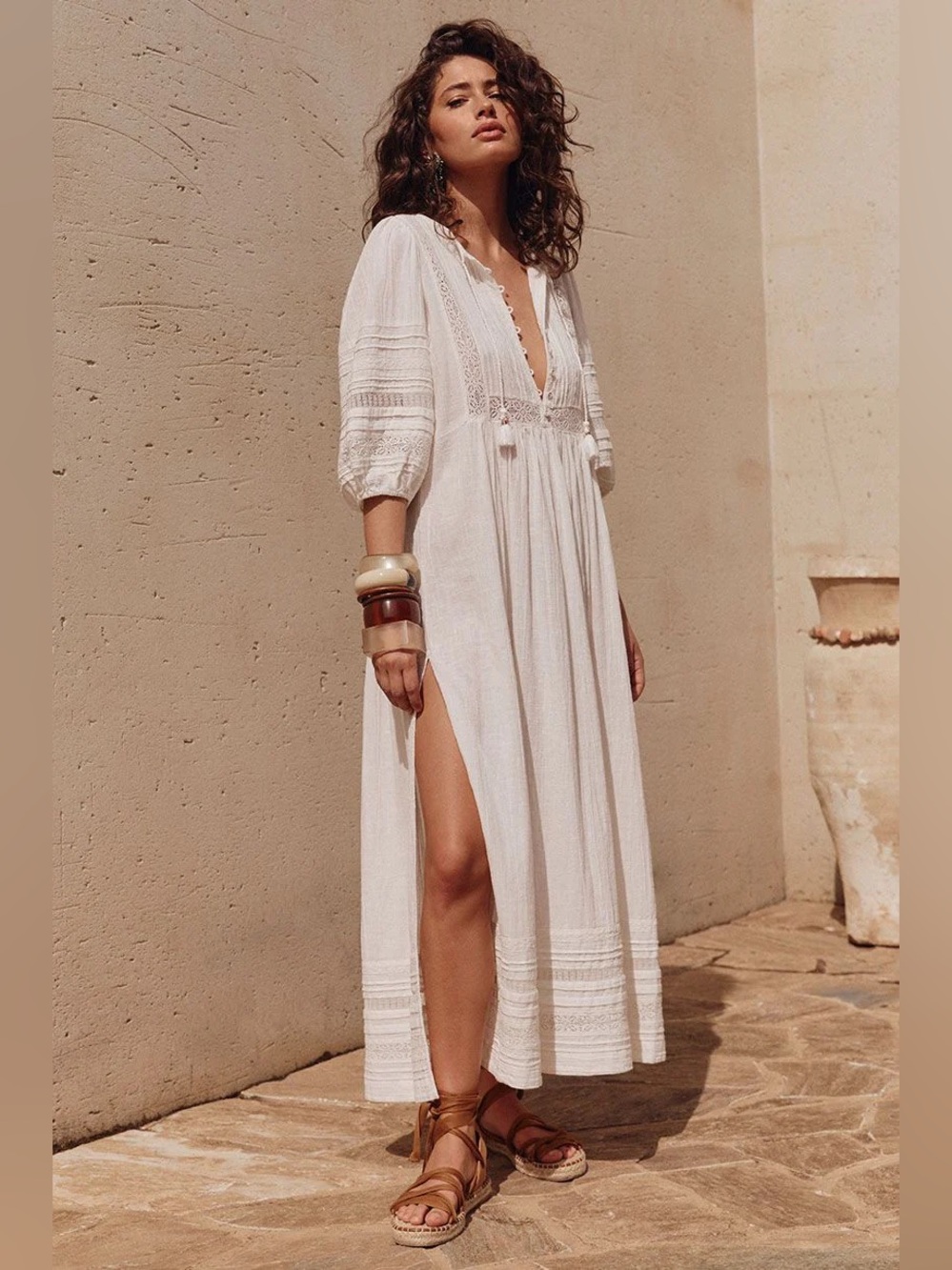 Spell Stevie Lace Boho Dress Camellia NWT
